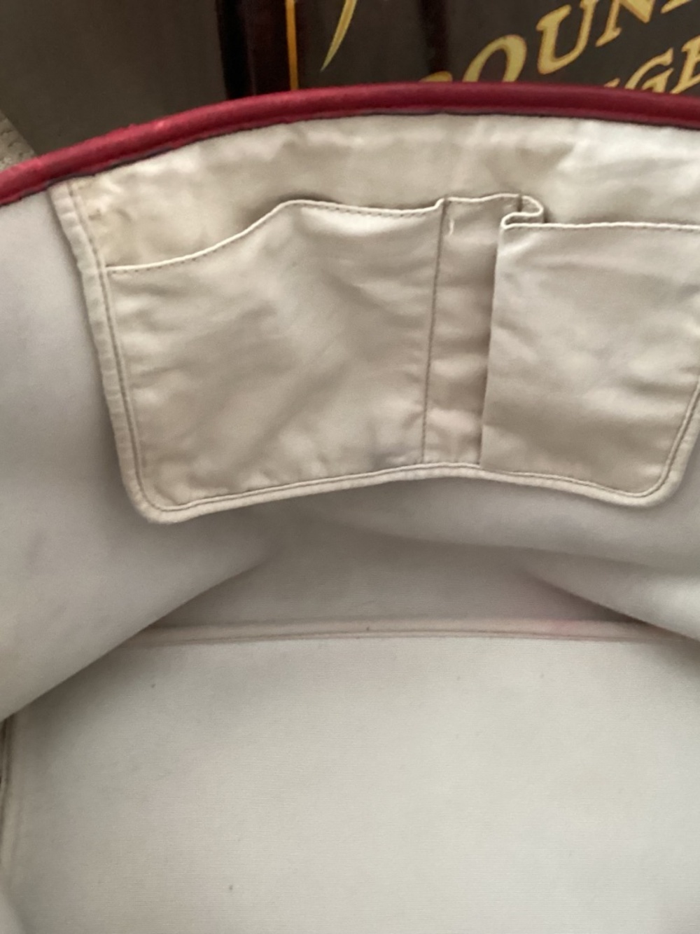 Coach Park Metro Tote in Signature Khaki with Cherry Trim - Picture 5 of 8
